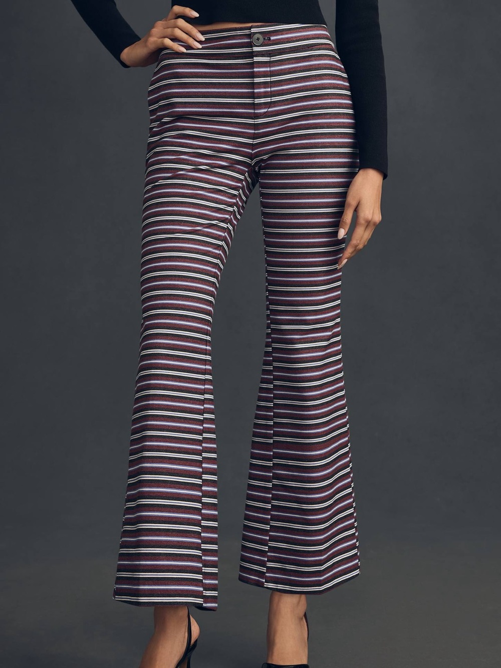 Maeve Anthropologie Striped Kick-Flare Pant